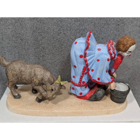 Vintage 1985  Willett’s Clown & Goat Ceramic Figurine Cheri Alderman Whimsical - Picture 1 of 11